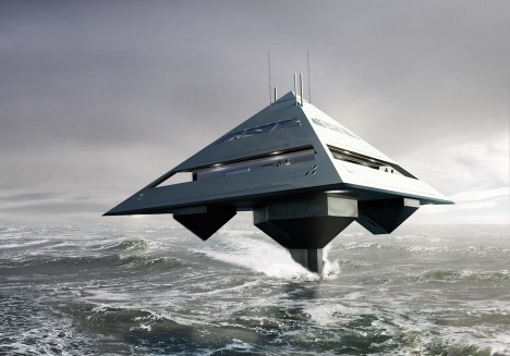 futuristic concept yacht