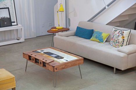 Wooden Cassette Tape Coffee Table,mixtape Coffee Table 